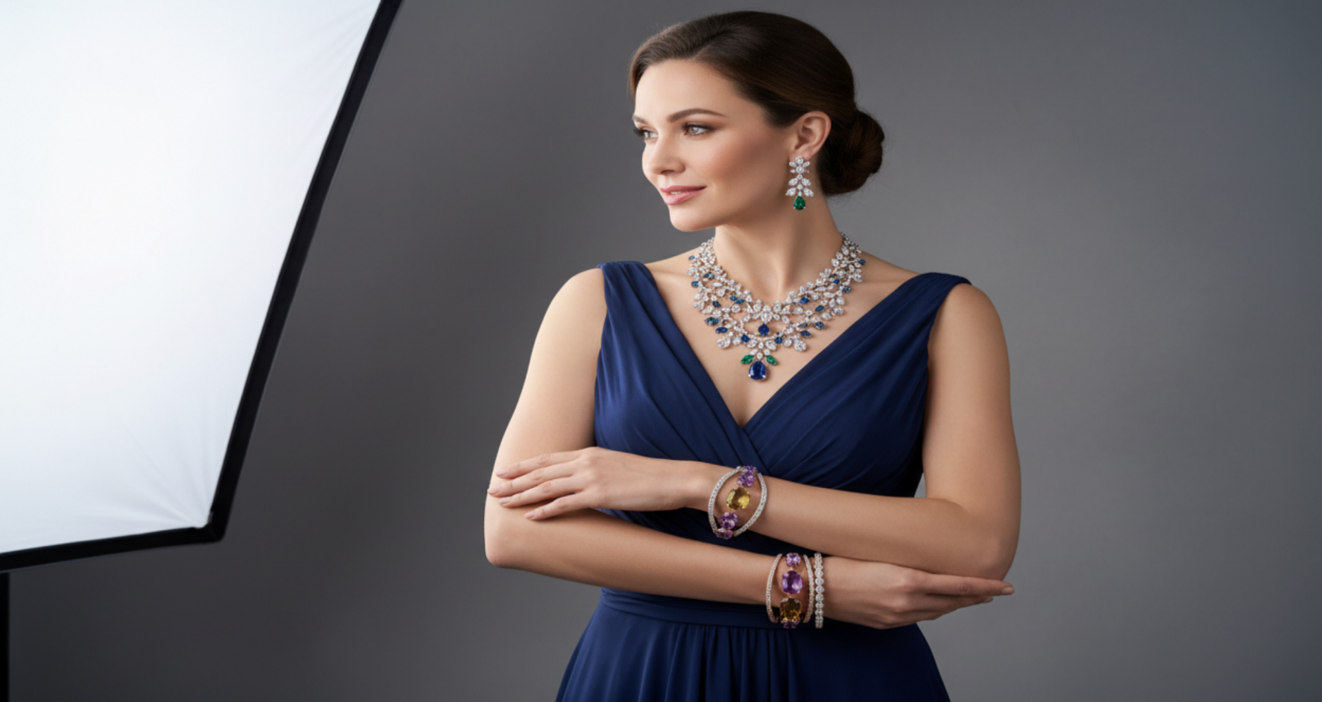 An image of a woman wearing jwellery